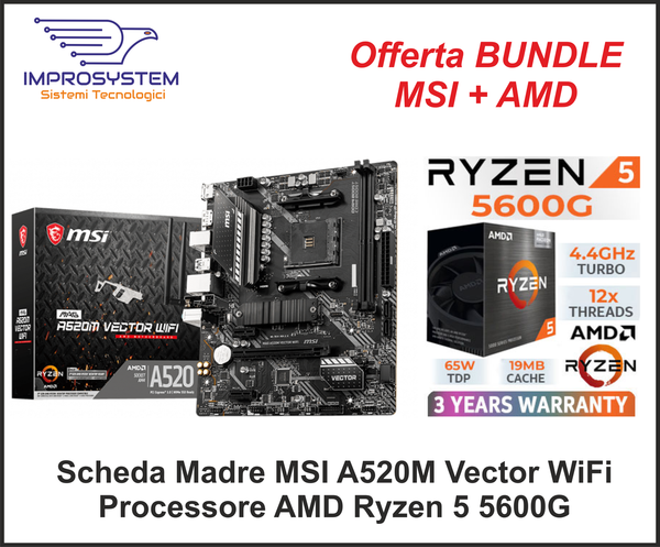 MSI A520M Vector WiFi + AMD Ryzen 5 5600G