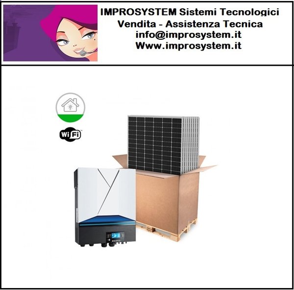 Kit Fotovoltaico Isolato VOLTRONIC AXPERT Residenziale Necessita Batteria Monofase 3-7kW Pannelli RI